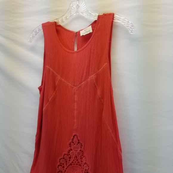 Pins and Needles Crochet coral pink Sm boho tank - Picture 4 of 5